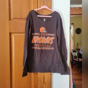 NFL Team Apparel Love Football Kids Long Sleeve Shirt Cleveland Browns Lg 10-12